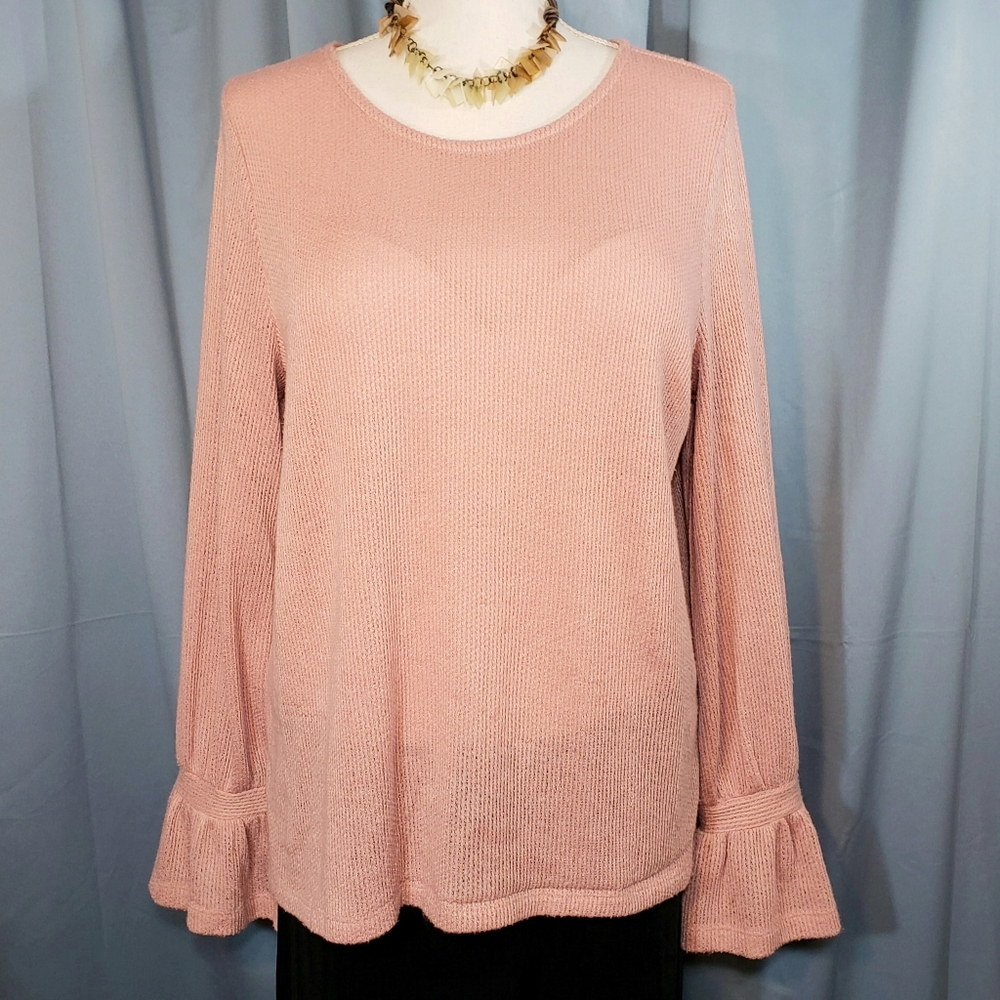 Lucky Brand Ruffle/Tie Sleeve Top